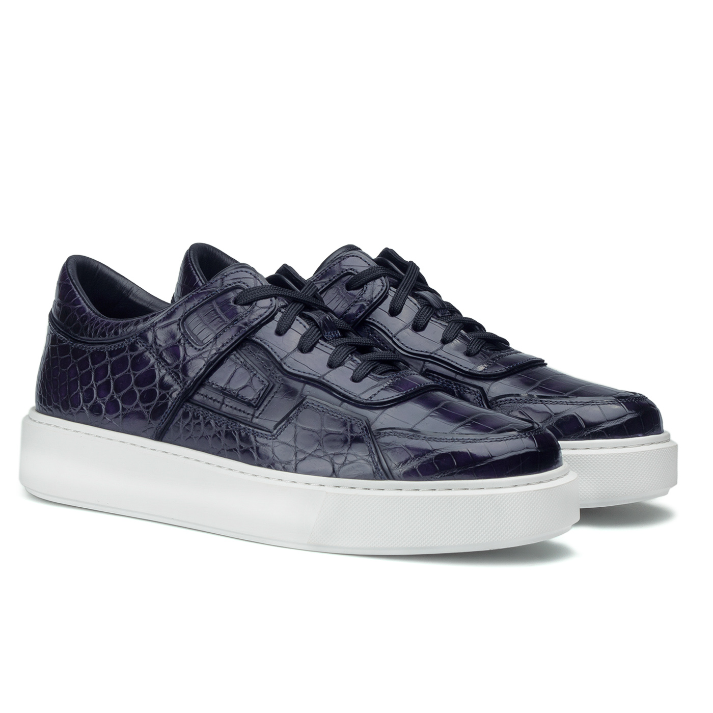 Blue crocodile sneakers