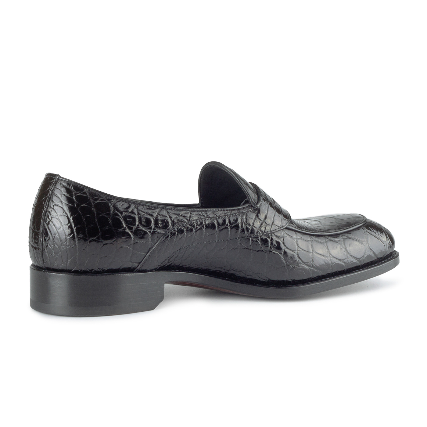 Black crocodile loafers