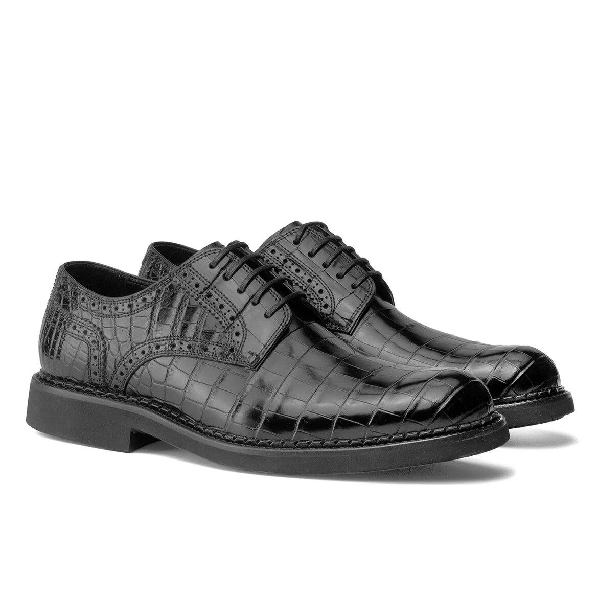 Black crocodile shoes