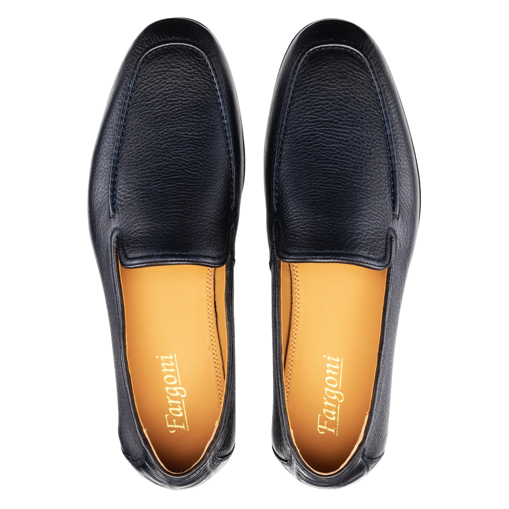 Black loafers with crocodile leather trim